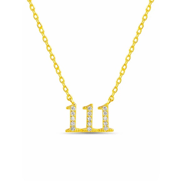 Paige Harper Pavé Crystal Angel Number '111' Pendant Necklace, 16”+ 2” Extender - Picture 2 of 8